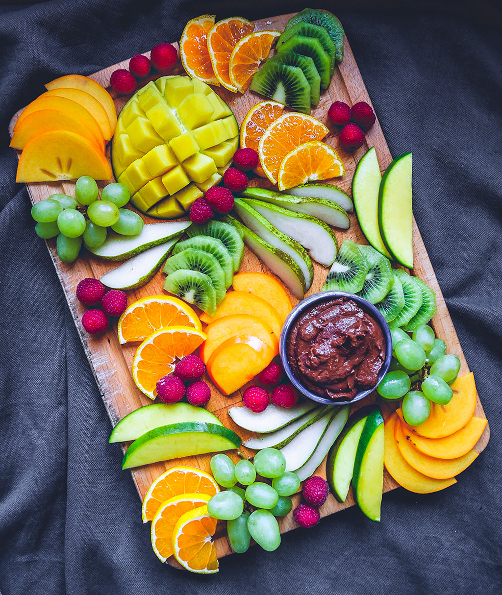 Fruit Platter with Chocolate Date Dip