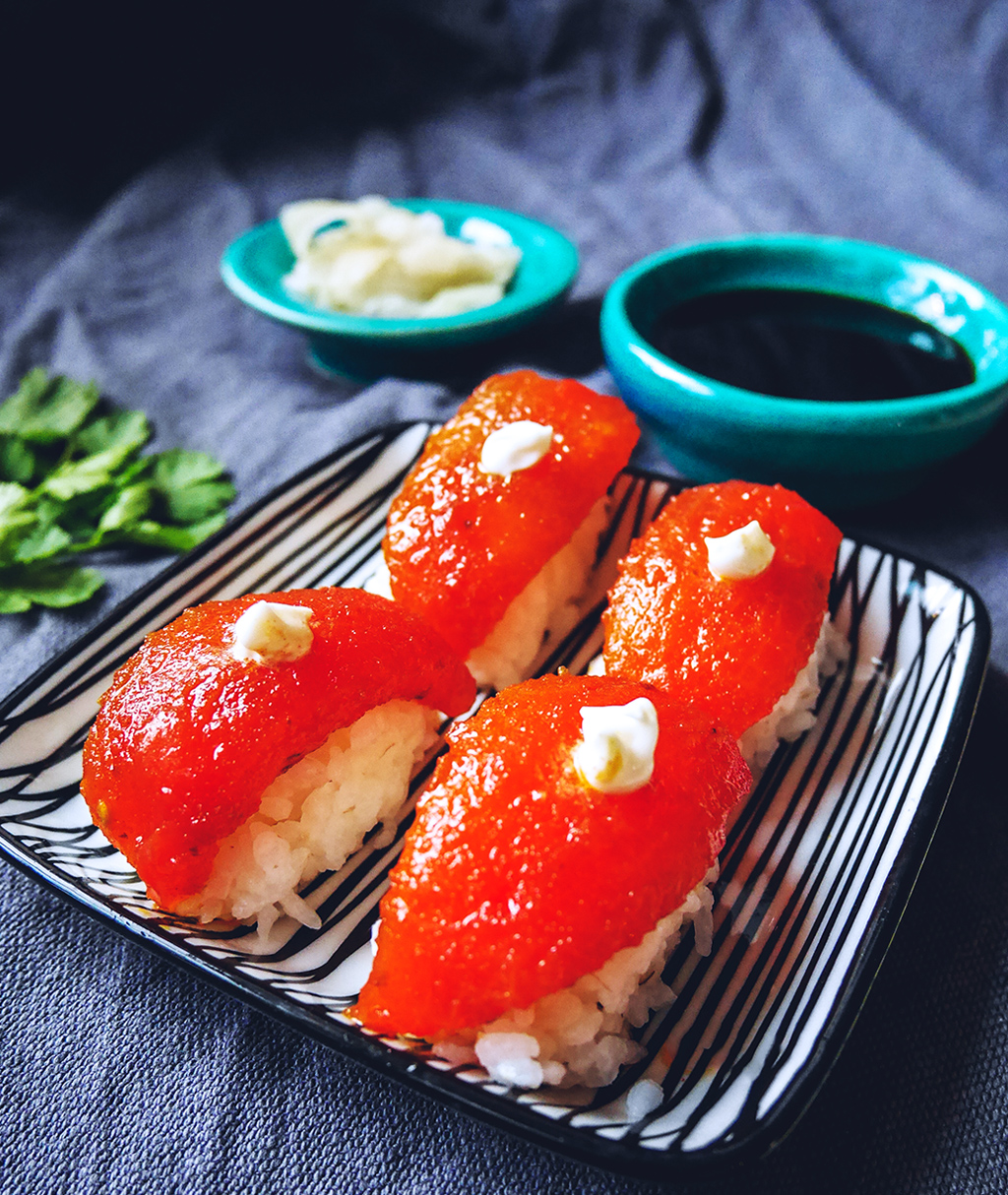 Vegan Tomato “Tuna” Nigiri